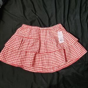 Wild Fable Red and White Checkered Skater Skirt